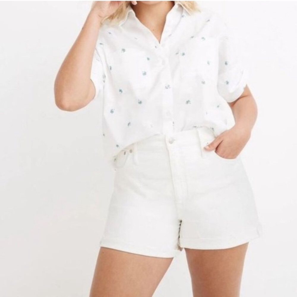 Madewell high rise denim shorts white size 32